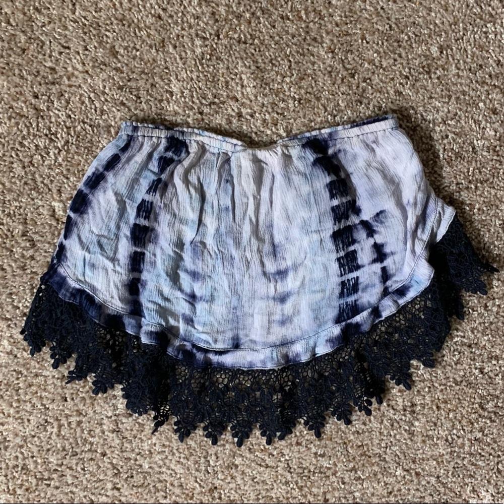 Blue Tie-Dye Crop Top